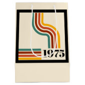 1975 Retro Stripe Vintage Poster Medium Cadeauzakje (Achterkant)