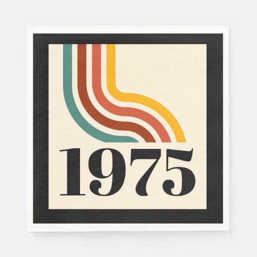 1975 Retro Stripe Vintage Poster Servet (Voorkant)
