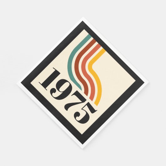 1975 Retro Stripe Vintage Poster Servet (Hoek)