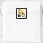 1975 Retro Stripe Vintage Poster Vierkante Sticker (Tas)