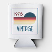  1975 Retro Stripe Zon 50e Verjaardag Blikjeskoeler (Voorkant)