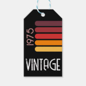 1975 Retro Stripe Zon 50e Verjaardag Cadeaulabel (Voorkant)