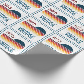  1975 Retro Stripe Zon 50e Verjaardag Cadeaupapier (Hoek)