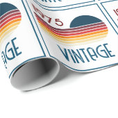  1975 Retro Stripe Zon 50e Verjaardag Cadeaupapier (Rol Hoek)