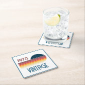 1975 Retro Stripe Zon 50e Verjaardag Kartonnen Onderzetters (Insitu)