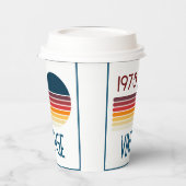 1975 Retro Stripe Zon 50e Verjaardag Papieren Bekers (Links)