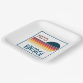  1975 Retro Stripe Zon 50e Verjaardag Papieren Bordje (Gebogen)