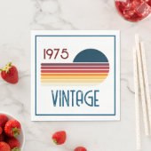 1975 Retro Stripe Zon 50e Verjaardag Servet (Insitu)