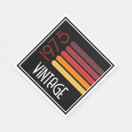  1975 Retro Stripe Zon 50e Verjaardag Servet