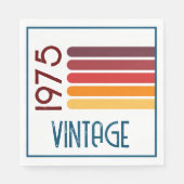  1975 Retro Stripe Zon 50e Verjaardag Servet (Voorkant)