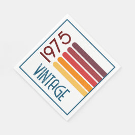  1975 Retro Stripe Zon 50e Verjaardag Servet