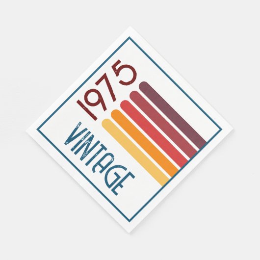  1975 Retro Stripe Zon 50e Verjaardag Servet (Hoek)