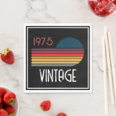 1975 Retro Stripe Zon 50e Verjaardag Servet (Insitu)