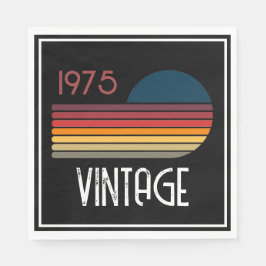  1975 Retro Stripe Zon 50e Verjaardag Servet