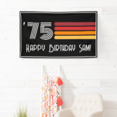  1975 Retro Stripe Zon 50e Verjaardag Spandoek (Insitu)