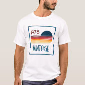  1975 Retro Stripe Zon 50e Verjaardag T-shirt (Voorkant)