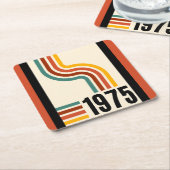 1975 Retro Stripes Vintage Poster Kartonnen Onderzetters (Schuin)