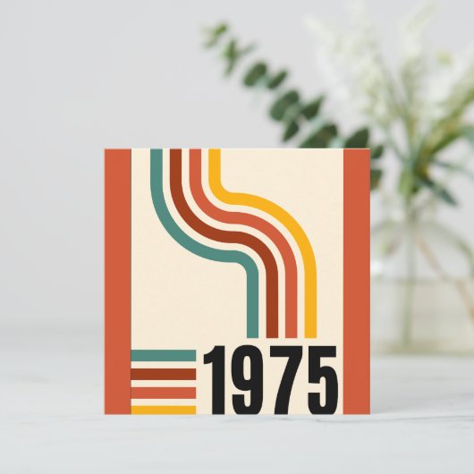 1975 Retro Vintage Poster 50ste verjaardag Kaart (Staand voorkant)