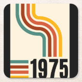 1975 Retro Vintage Poster 50ste verjaardag Kartonnen Onderzetters (Voorkant)