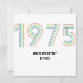 1975 Retro Vintage Regenboog Nummer 50e Verjaardag Bedankkaart (Voorkant)