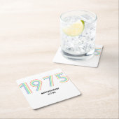 1975 Retro Vintage Regenboog Nummer 50e Verjaardag Kartonnen Onderzetters (Insitu)