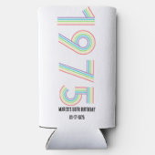 1975 Retro Vintage Regenboog Nummer 50e Verjaardag Seltzer Blikjeskoeler (Achterkant)