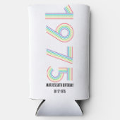 1975 Retro Vintage Regenboog Nummer 50e Verjaardag Seltzer Blikjeskoeler (Voorkant)