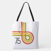 1975 Trendy Retro Rainbow Stripes Tas (Achterkant)