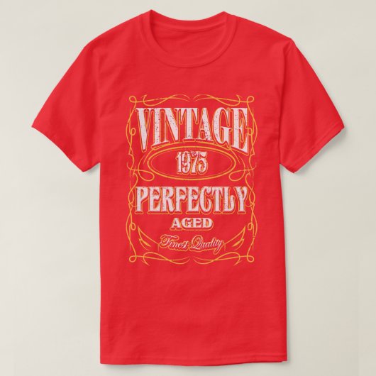  1975 Verjaardagsflesetiket T-shirt (Design voorkant)