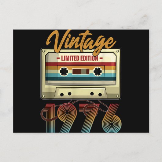  1976 45ste verjaardagscassette Birthday Feestdagenkaart (Voorkant)