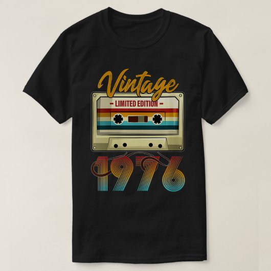  1976 46ste verjaardagscassette cassette voor vrou t-shirt (Design voorkant)