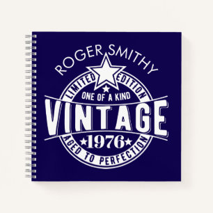 1976 50e verjaardag Vintage Verouderd tot in de pe Notitieboek