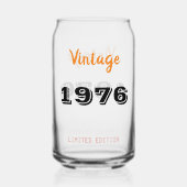  1976 50ste verjaardag - Retro Gift voor 50 Blikvorm Glas (Voorkant)