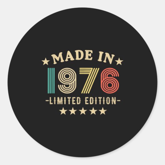 1976 50th Birthday,50th 2026 For Him, Dad,father's Ronde Sticker (Voorkant)