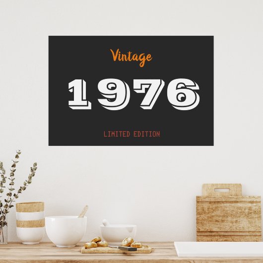 1976, beperkte uitgave, 45th Birthday Gift Poster (Keuken)