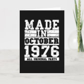 1976 Birthday october Vintage Saying Kaart (Voorkant)