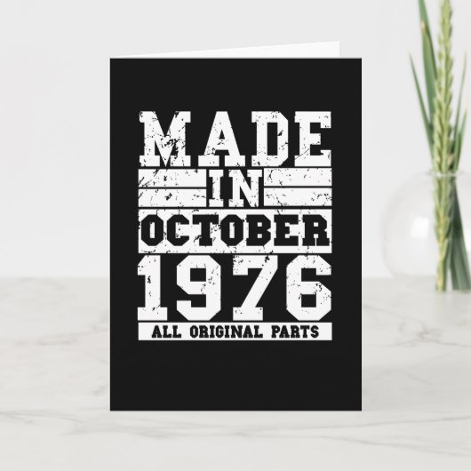 1976 Birthday october Vintage Saying Kaart (Voorkant)
