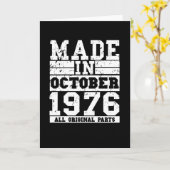 1976 Birthday october Vintage Saying Kaart (Gele Bloem)