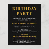 1976 Budget 50th Birthday Invitation Black Gold Flyer (Achterkant)