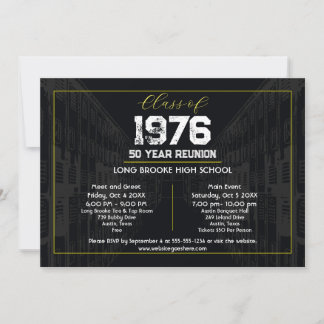 1976 Class Reunion Elegant Black - 50 Year Reunion Kaart