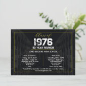 1976 Class Reunion Elegant Black - 50 Year Reunion Kaart (Staand voorkant)