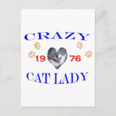 1976 Crazy Cat Lady Briefkaart (Voorkant)