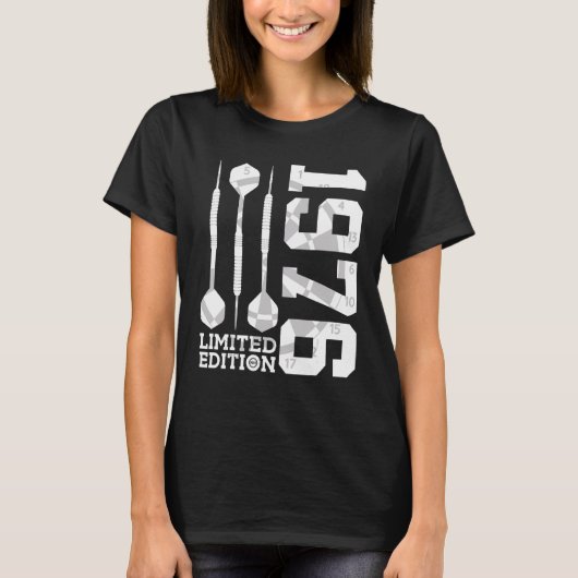 1976 DARTS 46ste VERJAARDAG T-shirt (Voorkant)