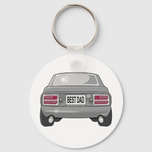 1976 Datsun 280Z grijs Sleutelhanger (Voorkant)