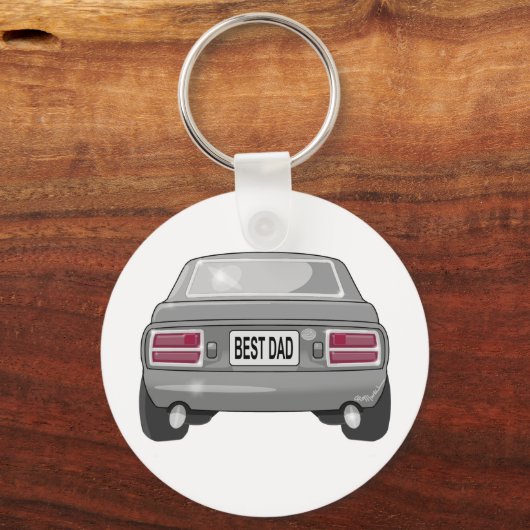 1976 Datsun 280Z grijs Sleutelhanger (Voorkant)