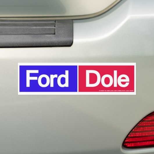 1976 Ford Dole for President Bumpersticker (Op auto)