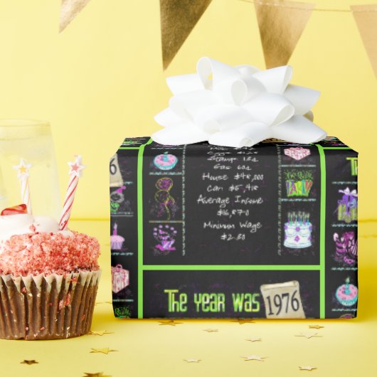 1976 Geboortejaar Trivia Cadeaupapier (Verjaardagsfeest)