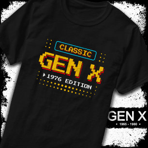 1976 Gen X Classic Retro Gamer Gaming Verjaardag T-shirt
