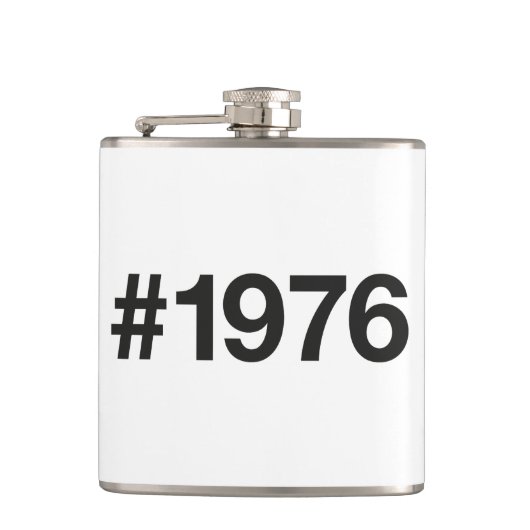 1976 Hashtag 49 jaar Verjaardag Jubileum Heupfles (Voorkant)