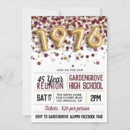 1976 High School College Reunion Kaart